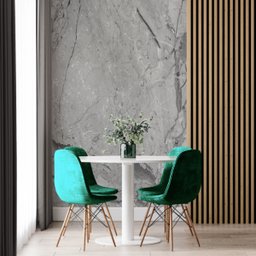Papel de Parede Painel 3D Mármore Calacata Cinza Claro 2M Auto Colante Lavável Revestimento - 2