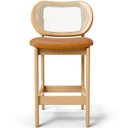Ver imagem 5 de Kit 3 Banquetas Baixa Bar Cozinha Sala de Jantar Betta L02 Mel Tela Couríssimo Whisky - Lyam Decor