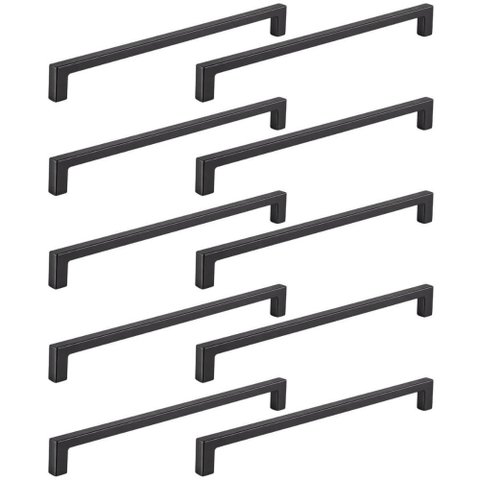 Kit 10 Puxadores Alça para Móveis Linea 192 Preto Industrial Bigfer Gaveta Porta