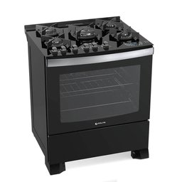 Fogão Atlas Top Gourmet Glass 5 Bocas Preto Bivolt - 2 Fogão Atlas Top Gourmet Glass 5 Bocas Preto Bivolt - 2