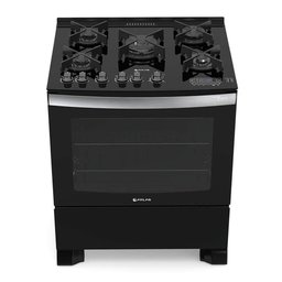 Fogão Atlas Top Gourmet Glass 5 Bocas Preto Bivolt - 1 Fogão Atlas Top Gourmet Glass 5 Bocas Preto Bivolt - 1