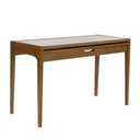 Ver imagem 2 de Mesa Aparador Extensível Seixas 106cm Vidro Branco Amêndoa