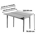 Ver imagem 5 de Mesa Aparador Extensível Seixas 106cm Vidro Branco Amêndoa