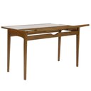 Ver imagem 3 de Mesa Aparador Extensível Seixas 106cm Vidro Branco Amêndoa