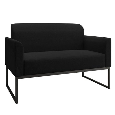 Namoradeira 02 Lugares Linho Preto A79 Preto