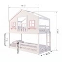 Ver imagem 6 de Beliche Infantil Montessori Casinha Dos Sonhos com Varanda Madeira Maciça Branco e Rosa Megamobí