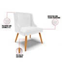 Ver imagem 3 de Kit 10 Cadeiras Estofadas para Sala de Jantar Pés Palito Lia Sintético Premium Branco - Ibiza