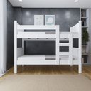 Ver imagem 3 de Beliche Resistente Fortaleza em Mdf Vira 2 Camas Solteiro Branco