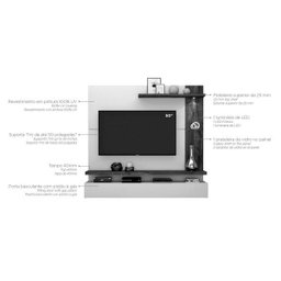 Painel para TV até 50 Polegadas com LED Lira DJ Móveis - 5