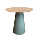 Ver imagem 1 de Mesa de Apoio Cone Cimento Queimado - Tampo Freijó 60cm Altura 60cm - Cinza Claro
