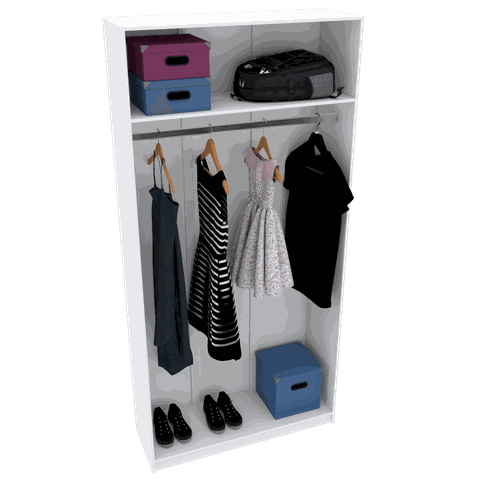 MÓDULO CLOSET MALEIRO E CABIDEIRO M217.2021.B (CASA OU LOJA) MUNDI MOVEIS