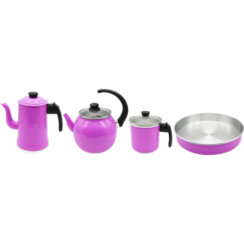 Conjunto Café 4 Peças Rosa