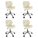 Ver imagem 1 de Kit 4 Cadeiras Office Eiffel Slim Ajustável Base Giratória