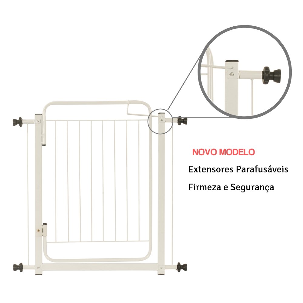 Portao Grade Pet de Seguraça Proteção para Criança 114 a 119:branco - 2