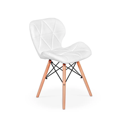 Kit 4x Cadeira de Jantar Charles Eames Eiffel Slim Estofada Branca - 2