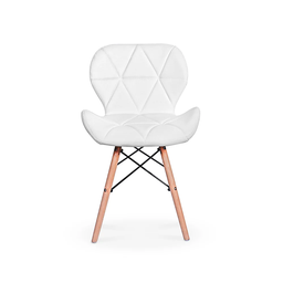 Kit 4x Cadeira de Jantar Charles Eames Eiffel Slim Estofada Branca - 3