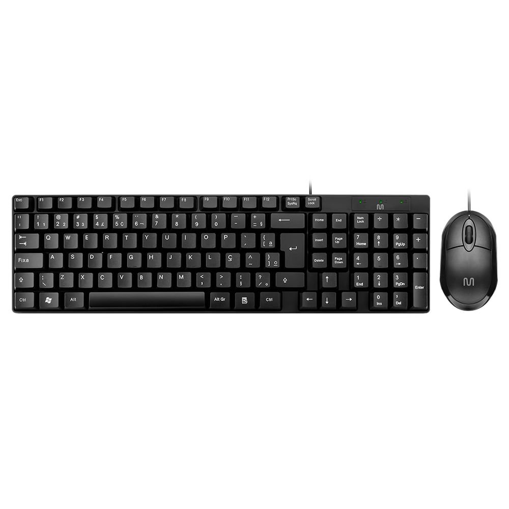 Teclado e Mouse com Fio Usb Cabo de 120cm 1200dpi Teclas Chocolate - Tc309 Tc309 Multilaser - 1