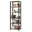 Ver imagem 3 de Estante Armário Multiuso para Escritório 59cm 5 Prateleiras Rustic/Preto Madesa