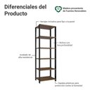 Ver imagem 5 de Estante Armário Multiuso para Escritório 59cm 5 Prateleiras Rustic/Preto Madesa