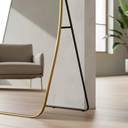 Ver imagem 3 de Espelho Grande Corpo Inteiro com Moldura Metal Orgânico 150x60cm com Suporte de Chão