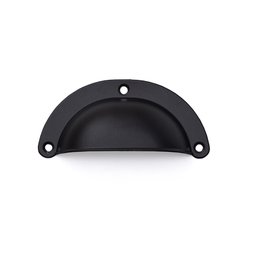 Puxador Concha Preto Fosco Para Moveis Com 6 Unidade - 2