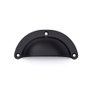 Puxador Concha Preto Fosco para Moveis com 6 Unidade - 2