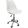 Cadeira de Escritório Eames Leda com Assento Pu Giratória:branco - 1