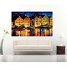 Quadro Pintura Tela Cidade Paisagem Urbana 4018: 110cm (A) x 190cm (L) - 3