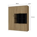 Ver imagem 6 de Armário Alto com Nichos e 05 Portas 161,5x135x42cm Wlan135 Vermont Oak - Preto