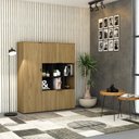 Ver imagem 2 de Armário Alto com Nichos e 05 Portas 161,5x135x42cm Wlan135 Vermont Oak - Preto