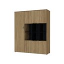 Ver imagem 1 de Armário Alto com Nichos e 05 Portas 161,5x135x42cm Wlan135 Vermont Oak - Preto