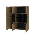 Ver imagem 5 de Armário Alto com Nichos e 05 Portas 161,5x135x42cm Wlan135 Vermont Oak - Preto