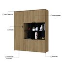 Ver imagem 3 de Armário Alto com Nichos e 05 Portas 161,5x135x42cm Wlan135 Vermont Oak - Preto