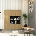 Ver imagem 4 de Armário Alto com Nichos e 05 Portas 161,5x135x42cm Wlan135 Vermont Oak - Preto