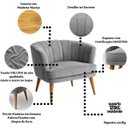 Ver imagem 3 de Kit 2 Poltronas para Recepção Sala de Espera Estrutura Reforçada Tecido Veludo Premium