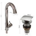 Ver imagem 4 de Cuba Pia Banheiro Sophia Torneira DL04 Valvula Inox Click Branco