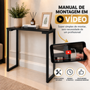 Ver imagem 3 de Aparador Estilo Industrial Slim 75x70 Mesa Decorativa Cantinho do Café Preto