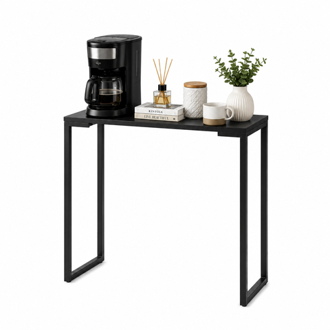 Aparador Estilo Industrial Slim 75x70 Mesa Decorativa Cantinho do Café Preto