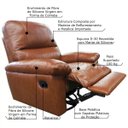 Ver imagem 2 de Poltrona do Papai Reclinável Giratória Armênia Glider Mecânico Couro Conhaque Brilho - Gran