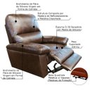 Ver imagem 2 de Poltrona do Papai Reclinável Elétrica Armênia Power Touch Couro Marrom - Gran Belo