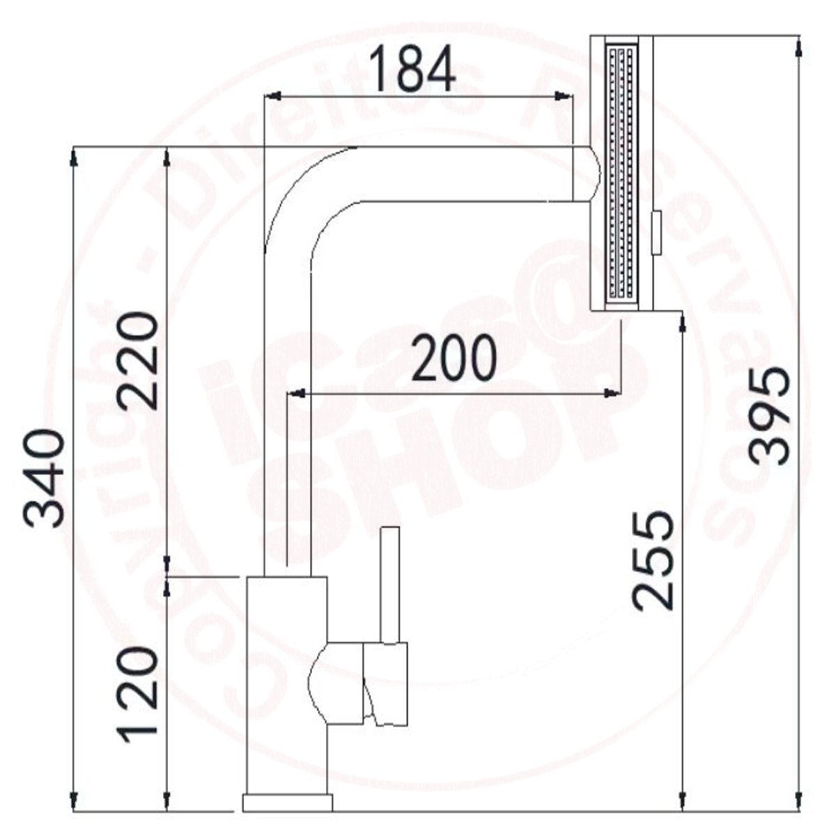 Torneira de Cozinha Ducha Extensível Monocomando Aço Inox Escovado - 9