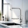 Torneira de Cozinha Ducha Extensível Monocomando Aço Inox Escovado - 2