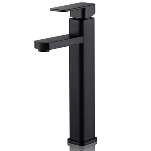 Torneira Monocomando Misturador 29cm Lorben Banheiro Quadrada Alta Preto Fosco