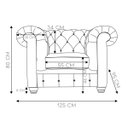 Ver imagem 3 de Poltrona Sala de Estar Chesterfield com Pés Madeira Couro Preto - Gran Belo