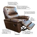 Ver imagem 2 de Poltrona do Papai Reclinável Giratória Armênia Glider Mecânico Couro Marrom - Gran Belo