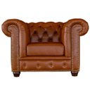 Ver imagem 1 de Poltrona Sala de Estar Chesterfield com Pés Madeira Couro Conhaque Brilho - Gran Belo
