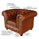 Ver imagem 2 de Poltrona Sala de Estar Chesterfield com Pés Madeira Couro Conhaque Brilho - Gran Belo