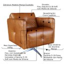 Ver imagem 2 de Kit 2 Poltronas Giratória para Sala de Estar Astana Couro Marrom - Gran Belo