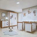 Ver imagem 1 de Quarto de Bebê Gael Completo Gêmeos com Guarda-Roupa, 2 Berços e Cômoda Tigus Baby