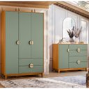 Ver imagem 5 de Guarda Roupa e Cômoda Sapateira Cambará Cinamomo Sálvia